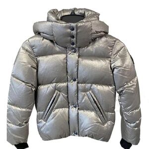 NWT Gunmetal Sam Down Jacket with Detachable Hood Size 10